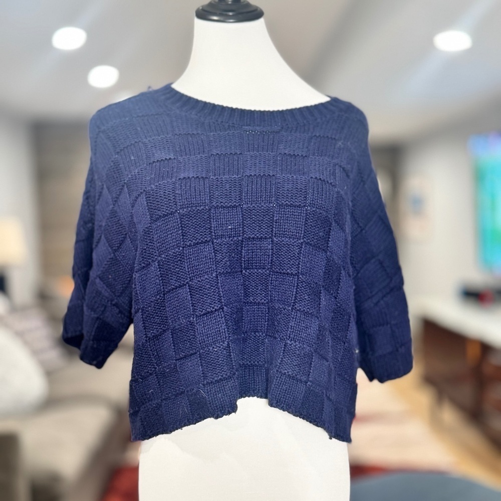 Stand basketweave cropped sweater - Picture 2 of 7